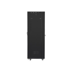 Lanberg 19" szabadon álló rack szekrény 42U/800X800 üvegajtó, lapraszerelt, LCD kijelző, fekete