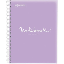 Miquelrius Emotions A4 PP 5x24 lapos levendula kockás spirálfüzet