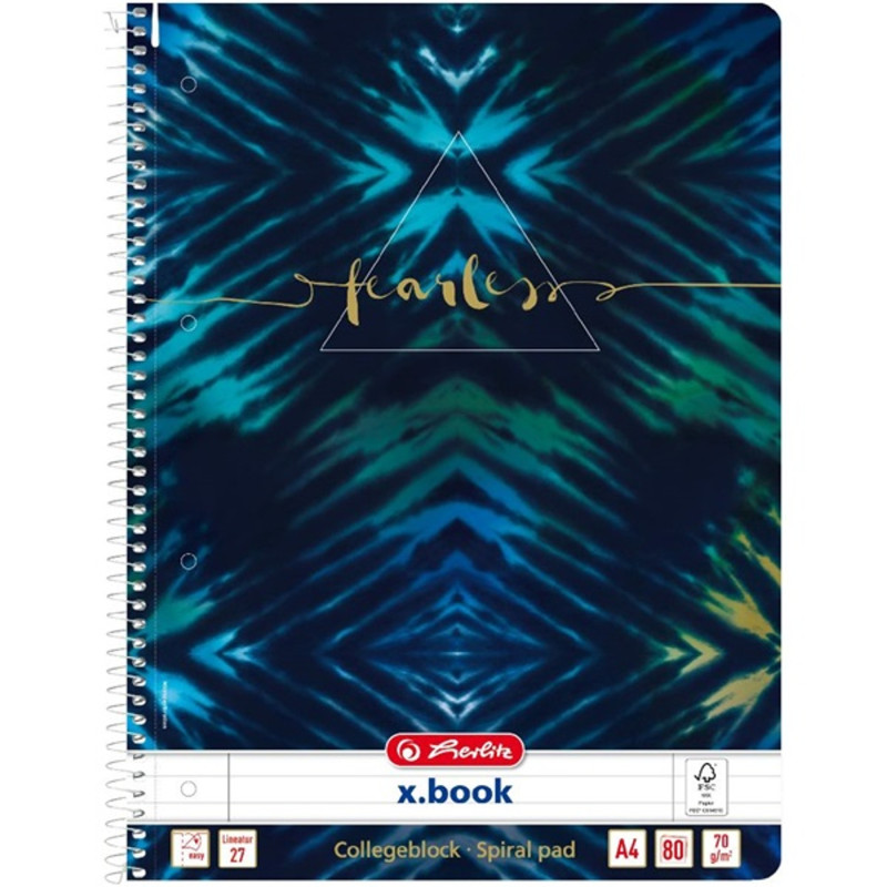Herlitz Batik Fearless A4 80lapos perforált vonalas spirálfüzet Herlitz Batik Fearless A4 80lapos perforált vonalas spirálfüzet