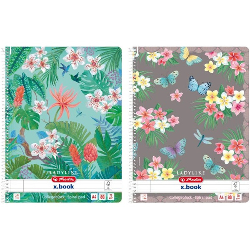 Herlitz Ladylike A4 80lapos perforált vonalas spirálfüzet Herlitz Ladylike A4 80lapos perforált vonalas spirálfüzet