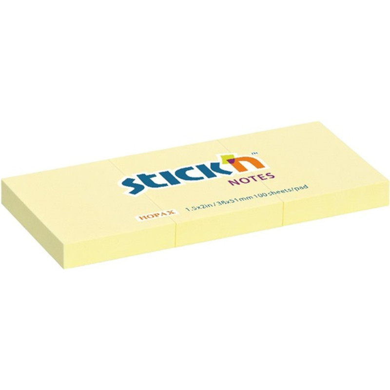 Stick`N 38x51 mm 3x100 lap pasztell sárga öntapadó jegyzettömb Stick`N 38x51 mm 3x100 lap pasztell sárga öntapadó jegyzettömb