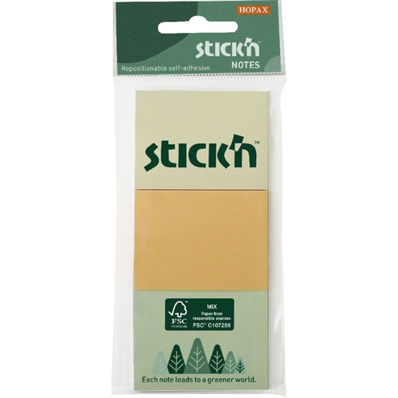Stick`N 38x51 mm 3x100 lap (3 tömb/csomag) vegyes pasztell színek öntapadó jegyzettömb Stick`N 38x51 mm 3x100 lap (3 tömb/csomag) vegyes pasztell színek öntapadó jegyzettömb
