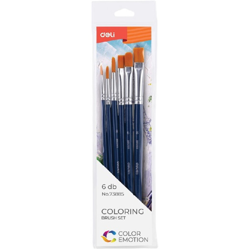 Deli Color Emotio 6 darabos olaj- és akrilfestékhez fa ecset Deli Color Emotio 6 darabos olaj- és akrilfestékhez fa ecset
