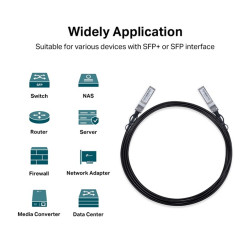 TP-Link 3M 10G SFP+ Direct Attach kábel (TL-SM5220-3M)