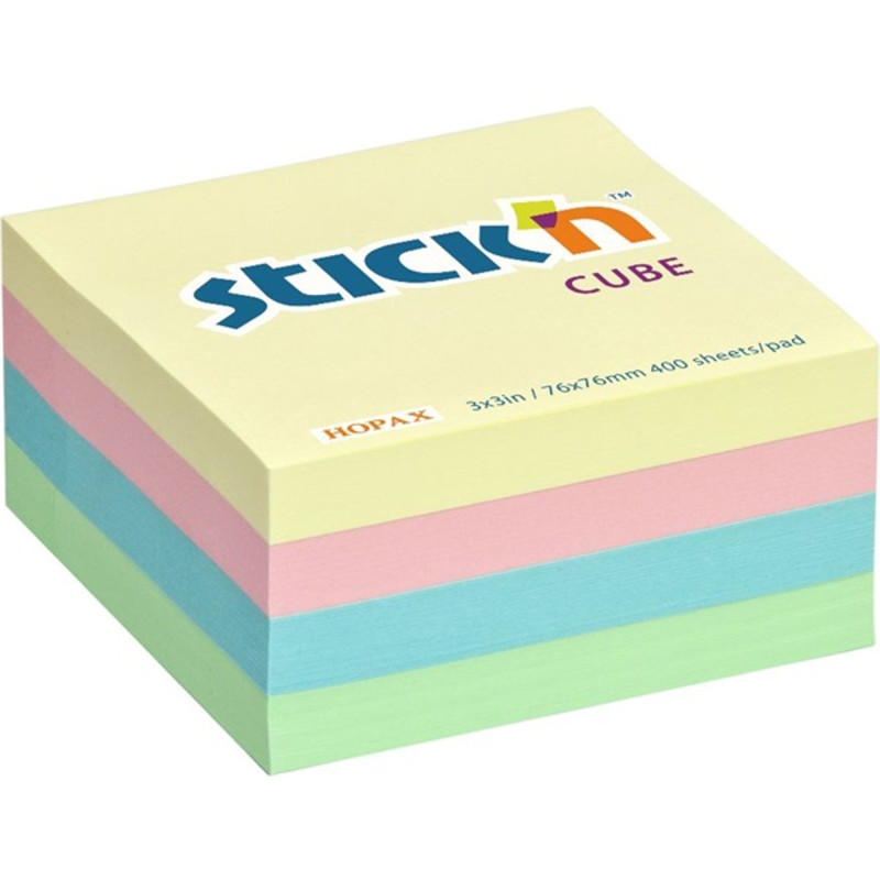 Stick`N 76x76 mm 400 lap pasztell szivárvány öntapadó kockatömb Stick`N 76x76 mm 400 lap pasztell szivárvány öntapadó kockatömb