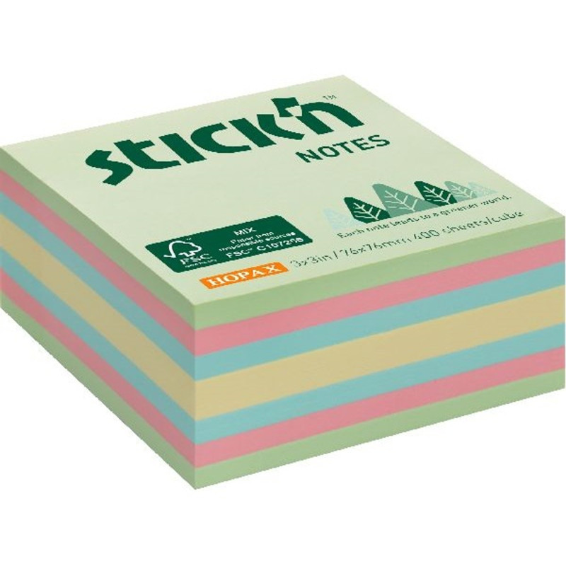 Stick`N 76x76 mm 400 lap az erdő színei pasztell mix öntapadó kockatömb Stick`N 76x76 mm 400 lap az erdő színei pasztell mix öntapadó kockatömb
