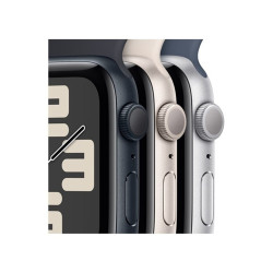 Apple Watch SE (2023) GPS 44mm ezüst alumíniumtok, viharkék sportszíj S/M (MREC3QH/A / MREC3QF/A)