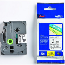BROTHER TZE221 LAMINATE TAPE 9mm BLACK ON WHITE