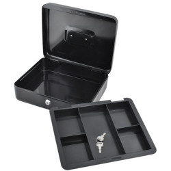 Malatec 30x24x9cm kulcsos fekete pénzkazetta