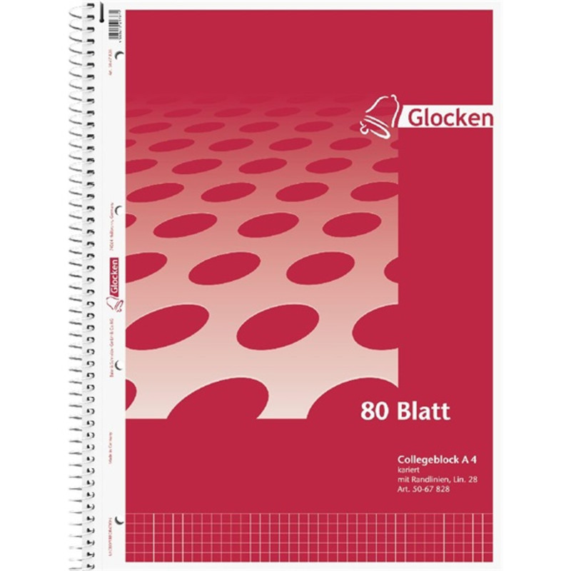 Brunnen Glocken A4 80l lefűzhető kockás spirálfüzet Brunnen Glocken A4 80l lefűzhető kockás spirálfüzet