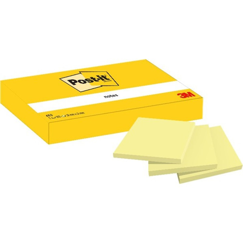 Post-it 653 38x51mm 3 tömb/csomag kanárisárga öntapadós jegyzettömb Post-it 653 38x51mm 3 tömb/csomag kanárisárga öntapadós jegyzettömb