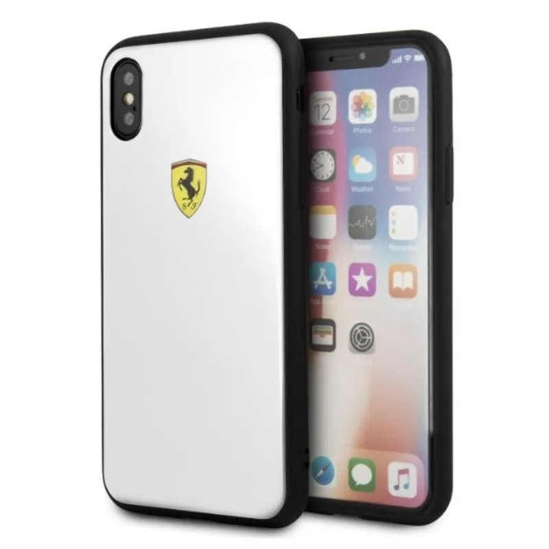 Ferrari On-Track iPhone X fehér logós akril hátlap Ferrari On-Track iPhone X fehér logós akril hátlap