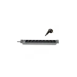 19" elosztópanel 9x250V, kontrol LED-del1U, 2,3m