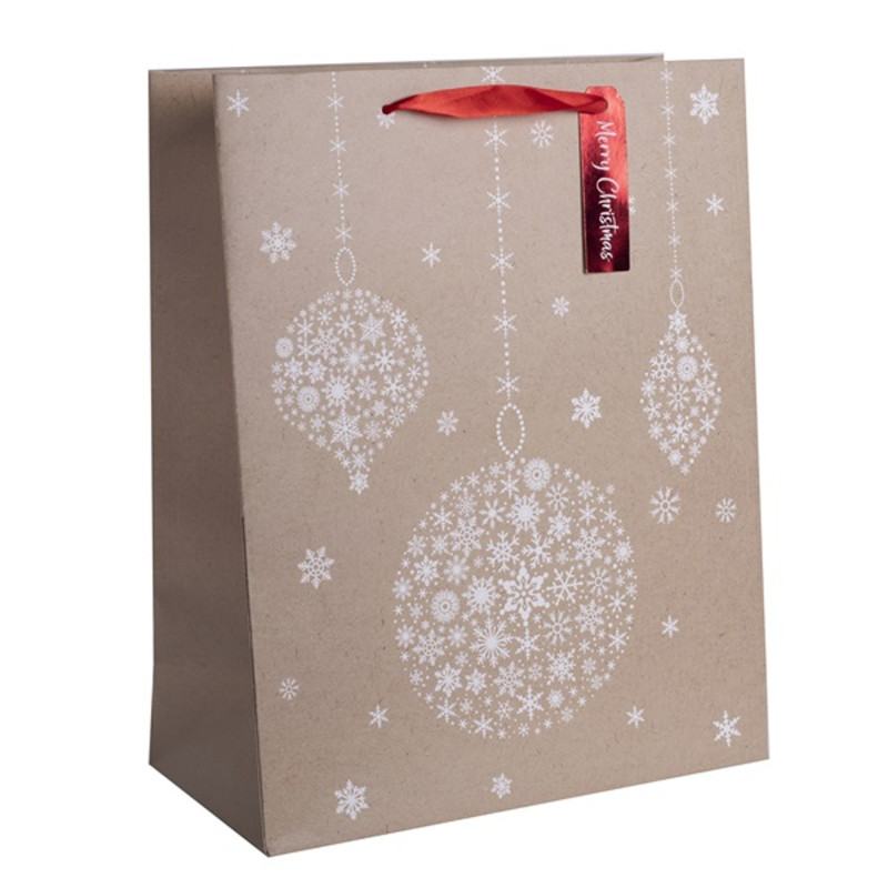 Iris natúr karácsonyi függő díszek papírtasak matt 26*32 cm Iris natúr karácsonyi függő díszek papírtasak matt 26*32 cm