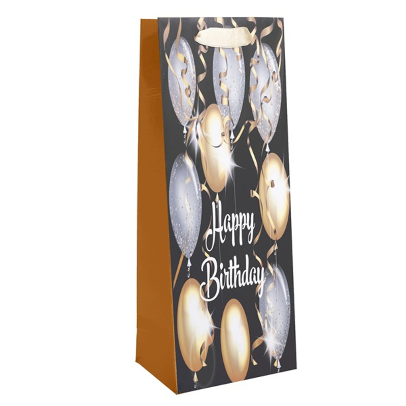 Iris boros fekete/arany happy birthday papírtasak 12*36 Iris boros fekete/arany happy birthday papírtasak 12*36