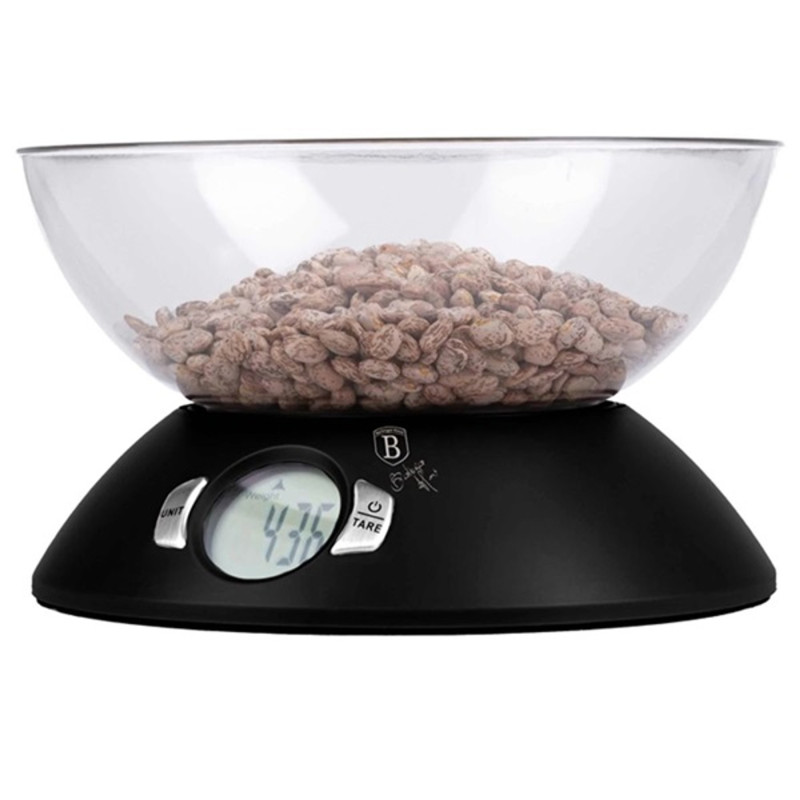 Berlinger Haus BH/9618 5 kg kapacitású matt fekete tálas konyhai mérleg Berlinger Haus BH/9618 5 kg kapacitású matt fekete tálas konyhai mérleg