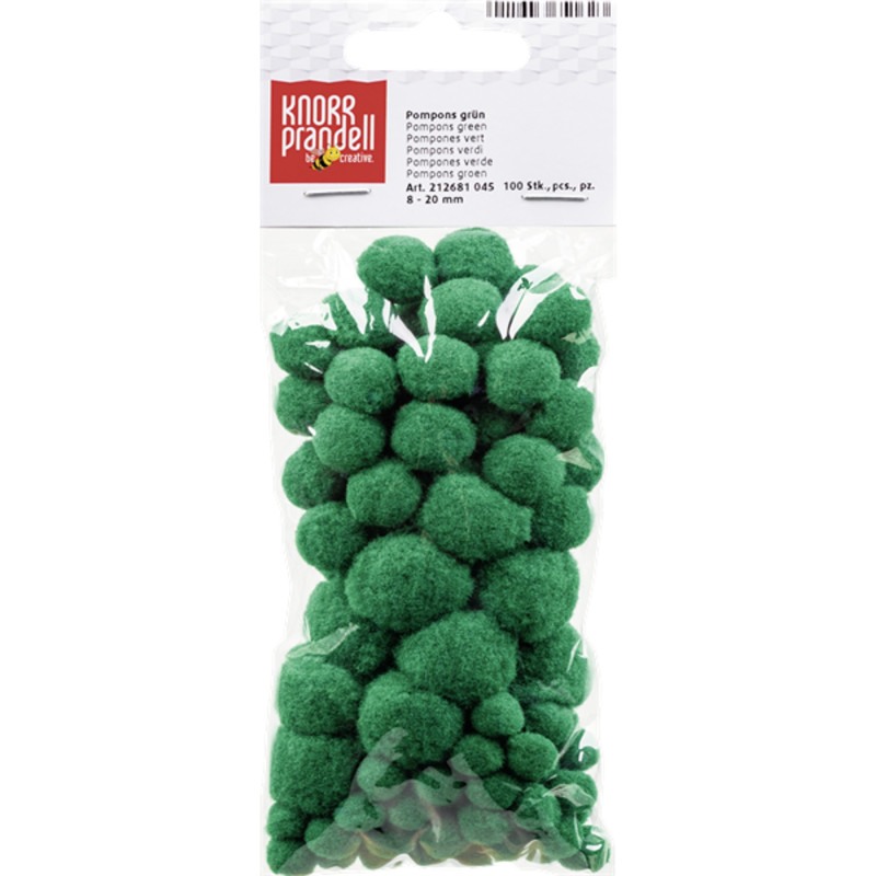 Brunnen Knorr Prandell zöld 8-20 mm 100 db/csomag pompom Brunnen Knorr Prandell zöld 8-20 mm 100 db/csomag pompom