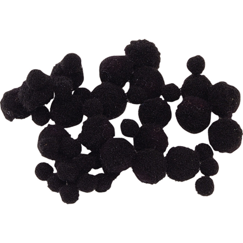Brunnen Knorr Prandell fekete 8-20 mm 100 db/csomag pompom Brunnen Knorr Prandell fekete 8-20 mm 100 db/csomag pompom