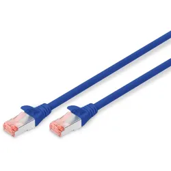 DIGITUS CAT 6 S-FTP patch cable Cu LSZH AWG 27/7 length 0.5m color blue