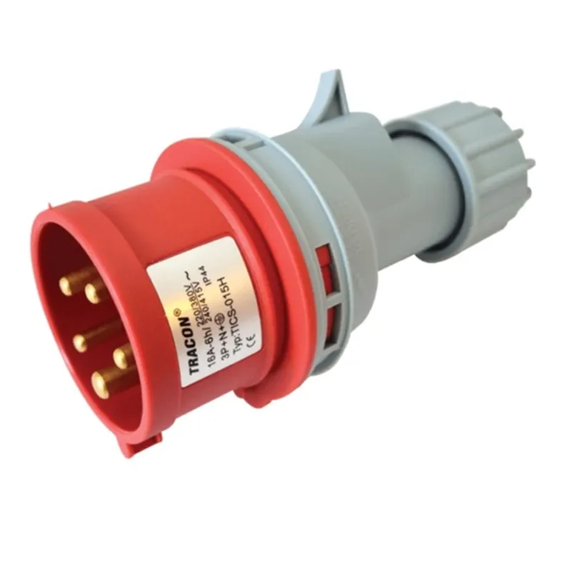 Tracon TICS-015H 16A/ 400V/ 3P+N+E/ 6h/ IP44 külső tömítőszelencével ipari csatlakozó dugó Tracon TICS-015H 16A/ 400V/ 3P+N+E/ 6h/ IP44 külső tömítőszelencével ipari csatlakozó dugó