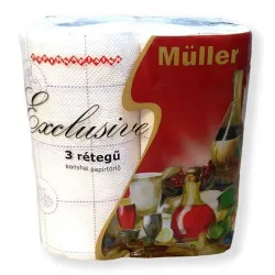 Háztartási papírtörlő Müller Exclusive 3rétegű 2 tekercs/csomag