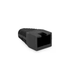 Rülstein 05287FK RJ45  8P8C moduláris dugókhoz fekete 100db "sima" törésgátló