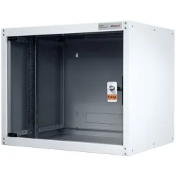 LEGRAND hálózati rack szekrény, 19` 9U SZÉL: 600 MÉLY: 450 MAG: 495 szürke egyrészes, üvegajtós készre szerelt MAX: 65