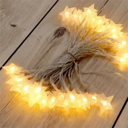 IRIS Csillag alakú fix fényű/6m/meleg fehér/40db LED-es/3xAA elemes fénydekoráció  (152-03)