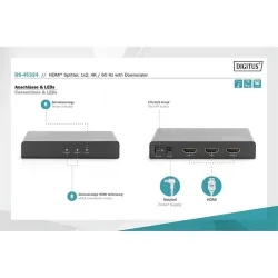 Digitus 2 portos 4K/60Hz HDMI splitter (DS-45324)