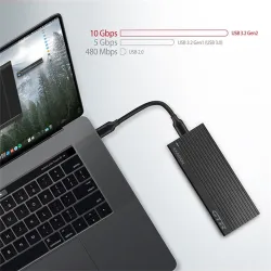 Axagon EEM2-GTR M.2 2280 PCIe NVMe USB3.2 Gen 2×1 C külső ház fekete