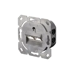 DIGITUS modular wall outlet 2xRJ45 white Cat6a fully shielded flush mount horizontal cable installation