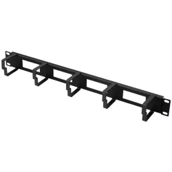Stalflex CO19-1U-TB-B 19" 1U hátsó lyukas gyűrűs fekete kábelrendező