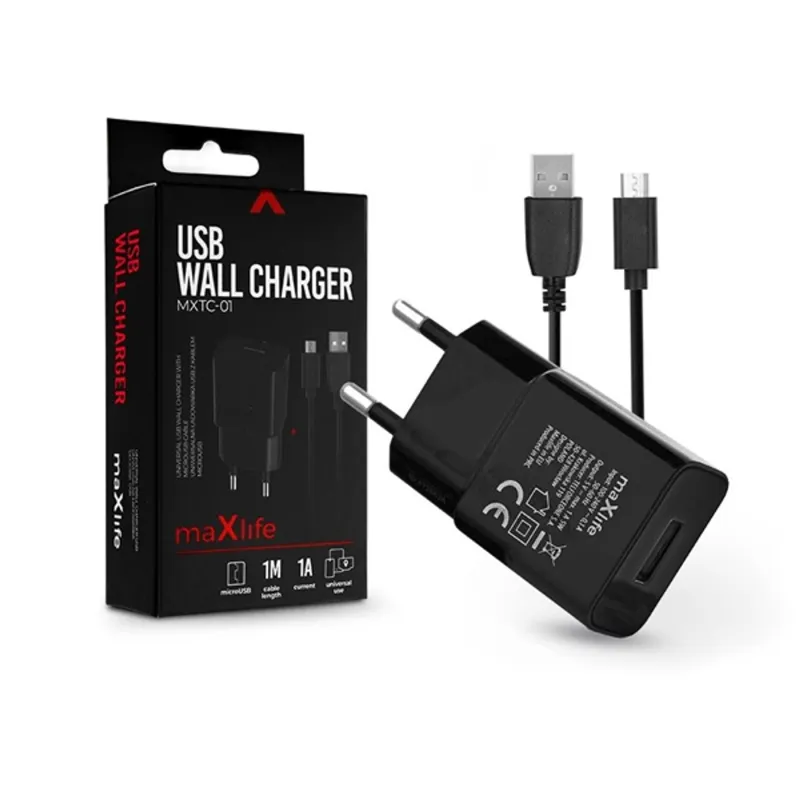 Haffner TF-0124 1A microUSB fekete hálózati töltő Haffner TF-0124 1A microUSB fekete hálózati töltő