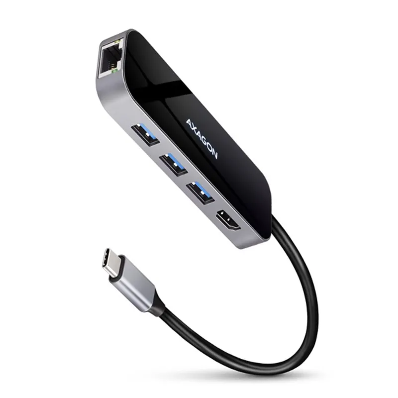 AXAGON HMC-6GL SuperSpeed USB-C Combo 6in1 Hub Black AXAGON HMC-6GL SuperSpeed USB-C Combo 6in1 Hub Black