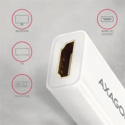 AXAGON RVDM-HI14NW mini DisplayPort to HDMI active adapter 4K@30Hz White