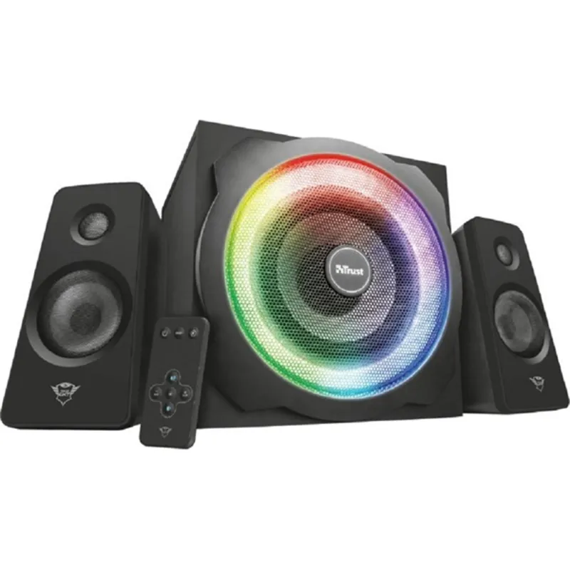 Trust GXT 629 Tytan 2.1 Speaker RGB jack 120W fa gamer hangszóró Trust GXT 629 Tytan 2.1 Speaker RGB jack 120W fa gamer hangszóró
